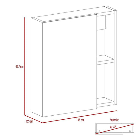 Gabinete de Baño Labelle Miel 45x49.7cm Cuadrado con Espejo y con Tres Entrepaños - Gabinetes | Bylmo