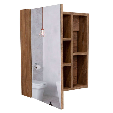 Gabinete de Baño Labelle Miel 45x49.7cm Cuadrado con Espejo y con Tres Entrepaños - Gabinetes | Bylmo