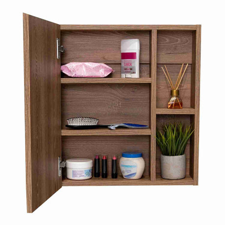 Gabinete de Baño Labelle Miel 45x49.7cm Cuadrado con Espejo y con Tres Entrepaños - Gabinetes | Bylmo