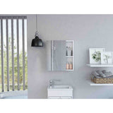 Gabinete de Baño Manchester Blanco 45x49.7cm Cuadrado con Espejo y con Tres Entrepaños - Gabinetes | Bylmo