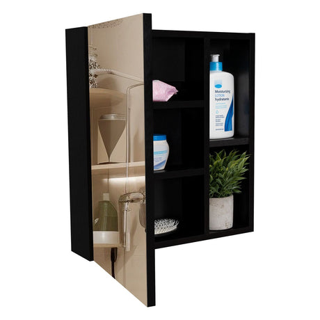 Gabinete de Baño Manchester Wengue 45x49.7cm Cuadrado con Espejo y con Tres Entrepaños - Gabinetes | Bylmo