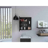 Gabinete de Baño Manchester Wengue 45x49.7cm Cuadrado con Espejo y con Tres Entrepaños - Gabinetes | Bylmo