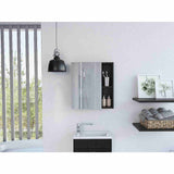 Gabinete de Baño Manchester Wengue 45x49.7cm Cuadrado con Espejo y con Tres Entrepaños - Gabinetes | Bylmo