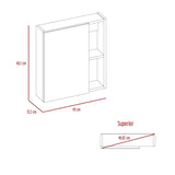 Gabinete de Baño Manchester Wengue 45x49.7cm Cuadrado con Espejo y con Tres Entrepaños - Gabinetes | Bylmo