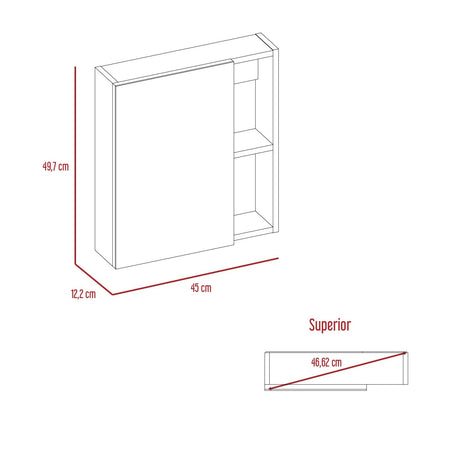 Gabinete de Baño Manchester Wengue 45x49.7cm Cuadrado con Espejo y con Tres Entrepaños - Gabinetes | Bylmo