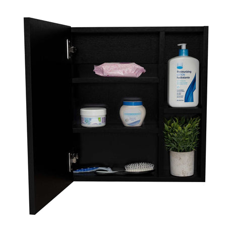 Gabinete de Baño Manchester Wengue 45x49.7cm Cuadrado con Espejo y con Tres Entrepaños - Gabinetes | Bylmo