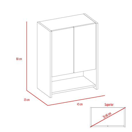 Gabinete de Baño Ventus Duna y Plomo 60x45cm Cuadrado con Dos Entrepaños - Gabinetes | Bylmo