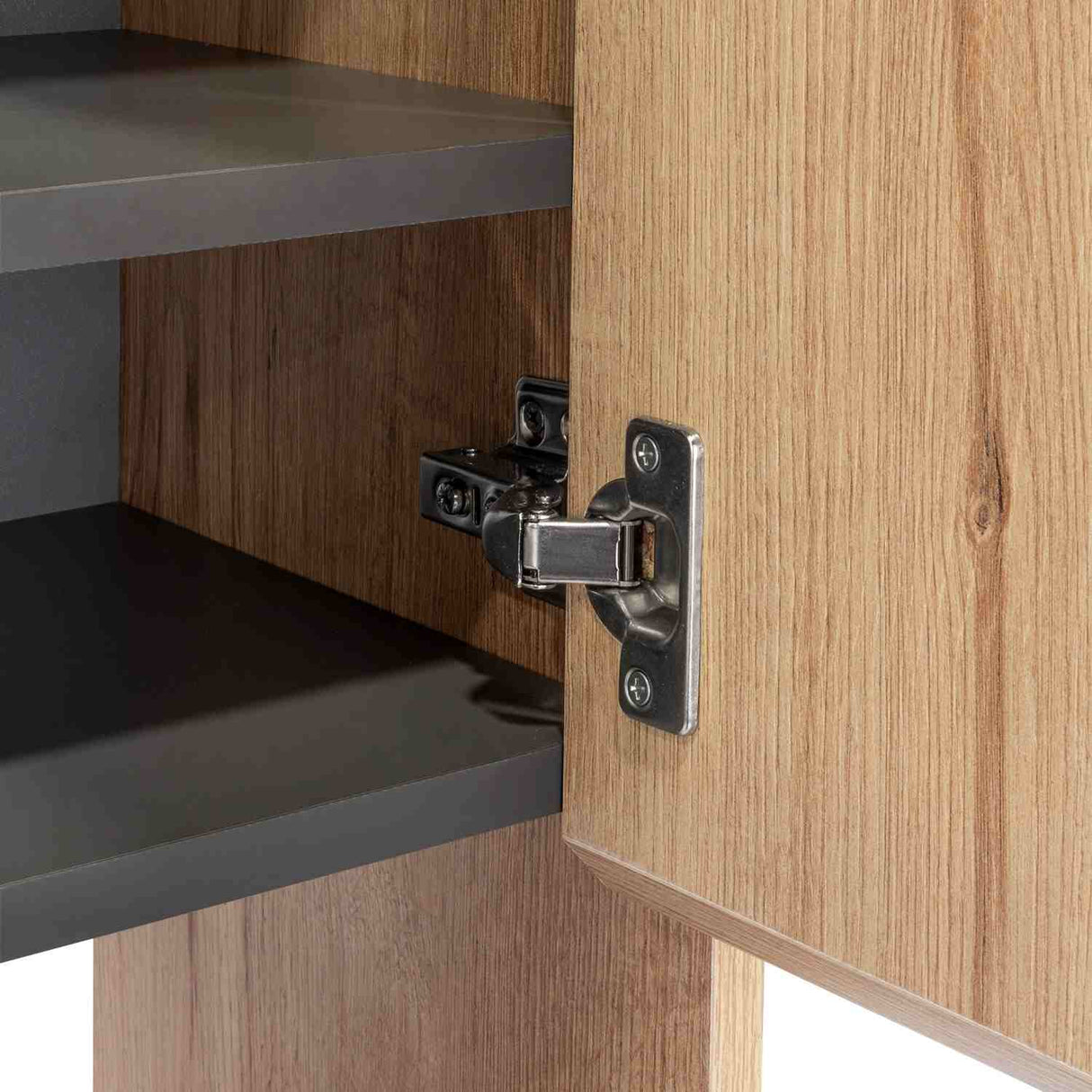 Gabinete de Baño Ventus Duna y Plomo 60x45cm Cuadrado con Dos Entrepaños - Gabinetes | Bylmo