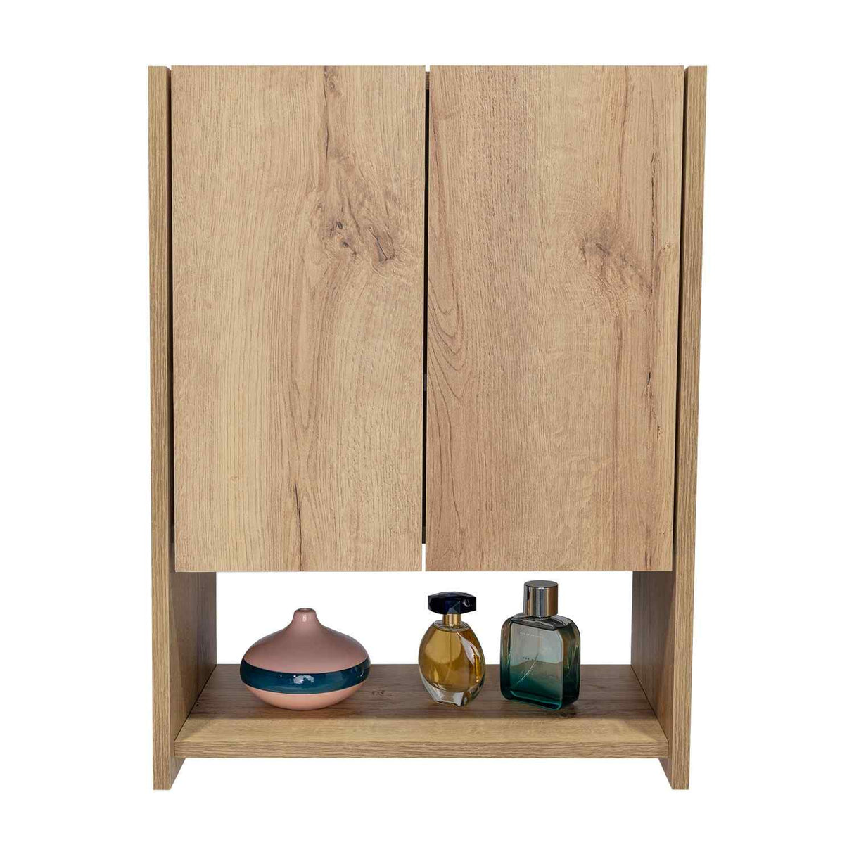 Gabinete de Baño Ventus Duna y Plomo 60x45cm Cuadrado con Dos Entrepaños - Gabinetes | Bylmo