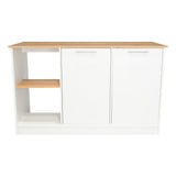 Isla de Cocina Jupiter Blanco y Duna 150x90cm con Tres Entrepaños y con Seis Comportamientos - Cocinas | Bylmo