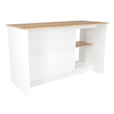 Isla de Cocina Jupiter Blanco y Duna 150x90cm con Tres Entrepaños y con Seis Comportamientos - Cocinas | Bylmo