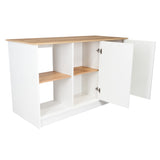 Isla de Cocina Jupiter Blanco y Duna 150x90cm con Tres Entrepaños y con Seis Comportamientos - Cocinas | Bylmo