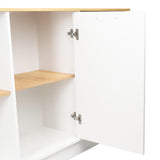 Isla de Cocina Jupiter Blanco y Duna 150x90cm con Tres Entrepaños y con Seis Comportamientos - Cocinas | Bylmo