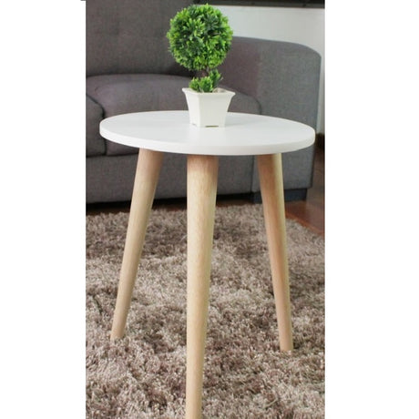 Mesa de Centro Blanco 40x50cm Triangular con Patas - Mesas | Bylmo