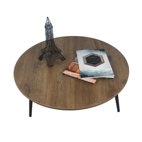Mesa de Centro Tik Bellota 90 cm Redonda con Patas Metálicas - Mesas de Centro | Bylmo