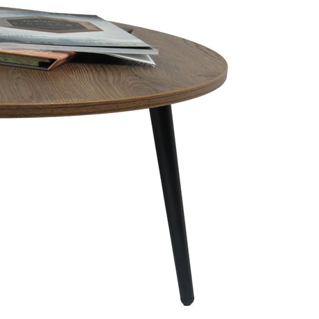 Mesa de Centro Tik Bellota 90 cm Redonda con Patas Metálicas - Mesas de Centro | Bylmo