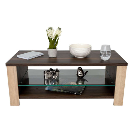 Mesa de Centro Athina Habano 100x39.5cm Rectangular Con Patas - Mesas | Bylmo