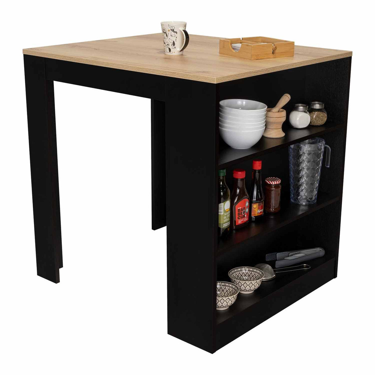 Mesa Auxiliar Tanna Wengue 79 cm Rectangular Elevada - Mesas Auxiliares | Bylmo