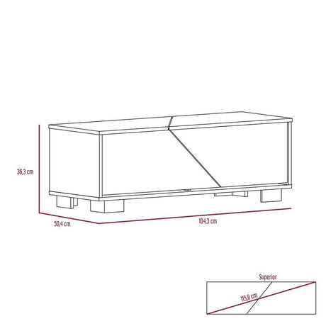 Mesa de Centro Fraktal Blanco y Miel 104.3x36.3cm Rectangular Con Patas - Mesas | Bylmo