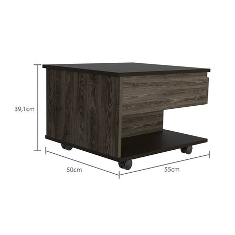Mesa de Centro Coñac 55x39cm Rectangular Transformable Con Ruedas - Mesas | Bylmo