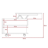 Mesa de Centro Coñac 55x39cm Rectangular Transformable Con Ruedas - Mesas | Bylmo