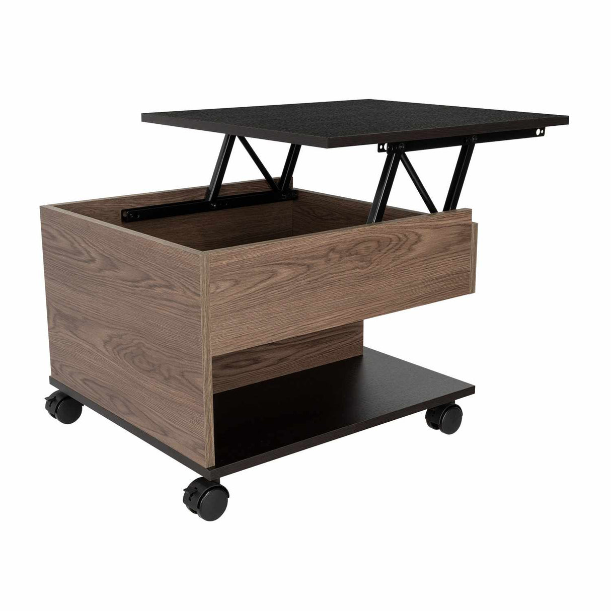 Mesa de Centro Coñac 55x39cm Rectangular Transformable Con Ruedas - Mesas | Bylmo