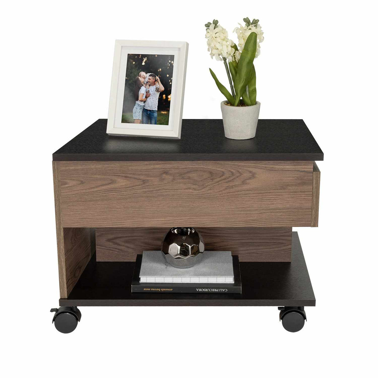 Mesa de Centro Coñac 55x39cm Rectangular Transformable Con Ruedas - Mesas | Bylmo