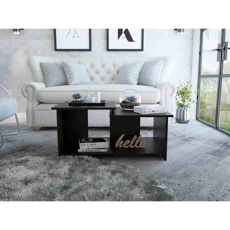 Mesa de Centro Wema Wengue 80x45.1cm Rectangular y con Compartimientos - Mesas | Bylmo