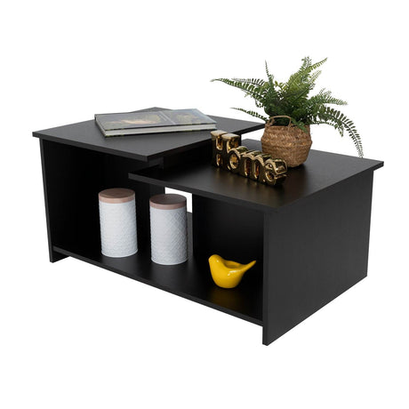 Mesa de Centro Wema Wengue 89.3x41.6cm Rectangular y con Compartimientos
