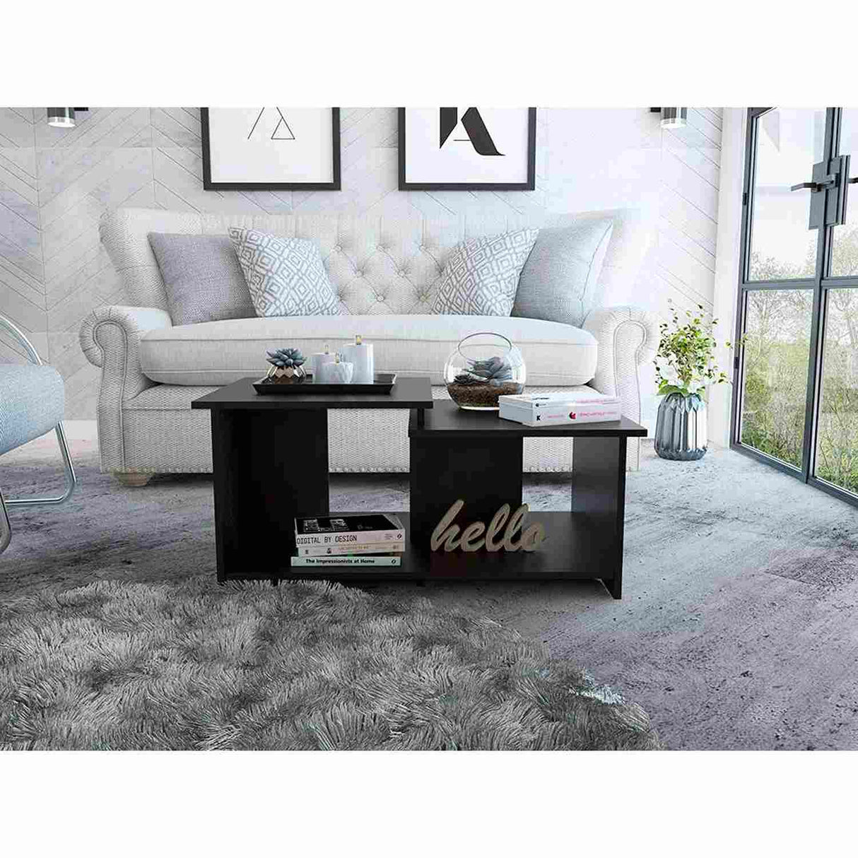 Mesa de Centro Wema Wengue 89.3x41.6cm Rectangular y con Compartimientos - Mesas | Bylmo