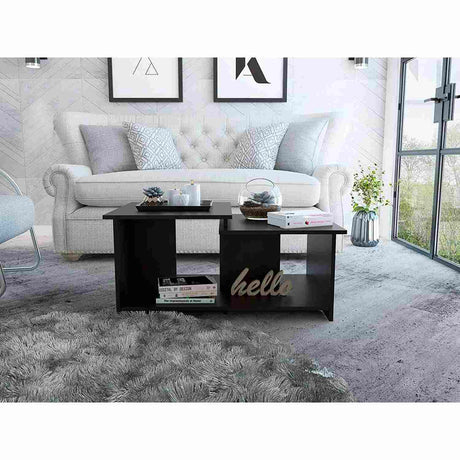 Mesa de Centro Wema Wengue 89.3x41.6cm Rectangular y con Compartimientos - Mesas | Bylmo