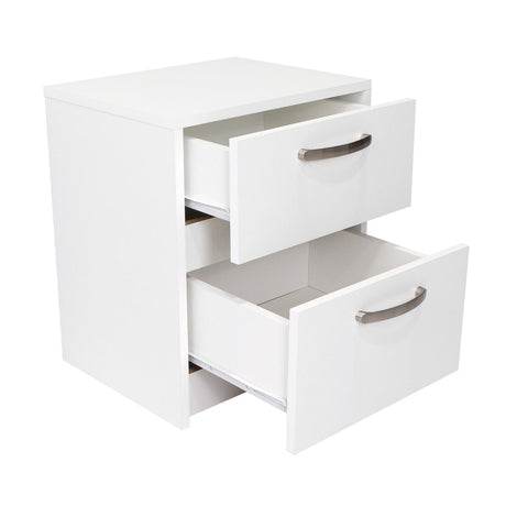 Mesa de Noche Argento Blanco 40x46.5cm con Dos Cajones - Mesas de Noche | Bylmo