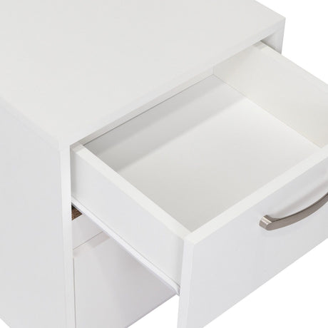 Mesa de Noche Argento Blanco 40x46.5cm con Dos Cajones - Mesas de Noche | Bylmo