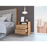 Mesa de Noche Eter Duna 40x40cm con Dos Cajones y con Un Compartimiento - Mesas de Noche | Bylmo