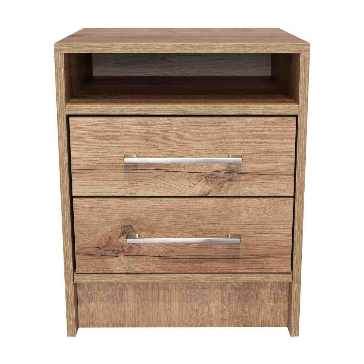 Mesa de Noche Eter Duna 40x40cm con Dos Cajones y con Un Compartimiento - Mesas de Noche | Bylmo