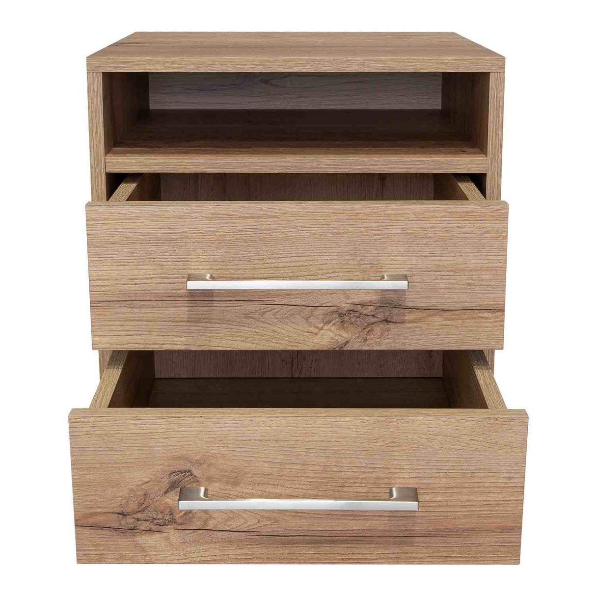 Mesa de Noche Eter Duna 40x40cm con Dos Cajones y con Un Compartimiento - Mesas de Noche | Bylmo