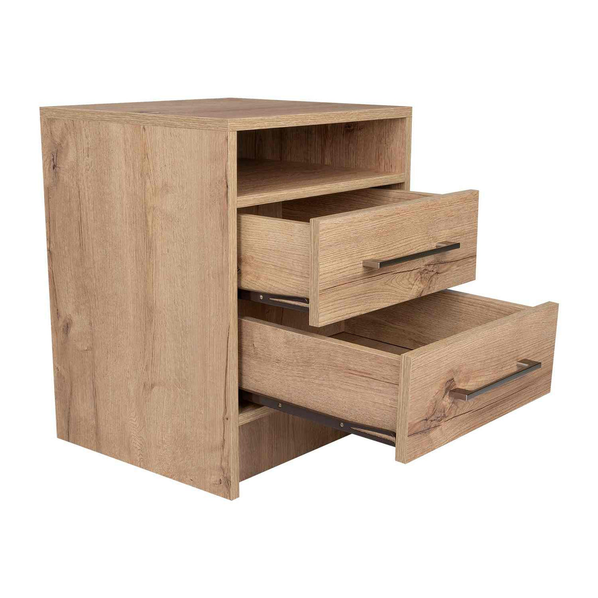 Mesa de Noche Eter Duna 40x40cm con Dos Cajones y con Un Compartimiento - Mesas de Noche | Bylmo