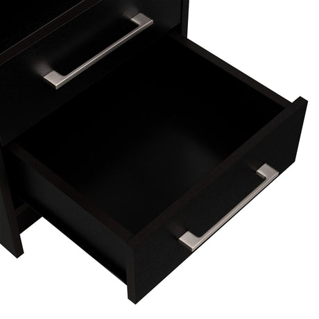 Mesa de Noche Eter Wengue 40x50.7cm con Dos Cajones y con Un Compartimiento - Mesas de Noche | Bylmo