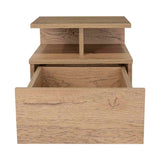 Mesa de Noche Flotante Macadamia 36x30cm con Un Cajón y con Dos Compartimientos - Mesas de Noche | Bylmo