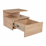 Mesa de Noche Flotante Macadamia 36x30cm con Un Cajón y con Dos Compartimientos - Mesas de Noche | Bylmo