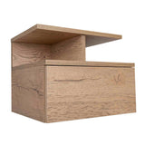 Mesa de Noche Flotante Macadamia 36x30cm con Un Cajón y con Dos Compartimientos - Mesas de Noche | Bylmo