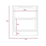 Mesa de Noche Kaia Miel y Blanco 48x41cm con Dos Cajones - Mesas de Noche | Bylmo