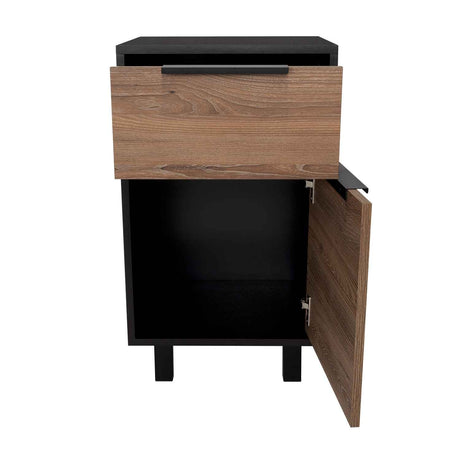 Mesa de Noche Kaia Z Wengue 41x70cm con Un Cajón y con Una Puerta - Mesas de Noche | Bylmo