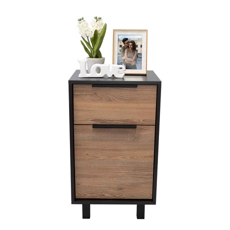 Mesa de Noche Kaia Z Wengue 41x70cm con Un Cajón y con Una Puerta - Mesas de Noche | Bylmo