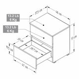 Mesa de Noche MN2610 Arena 48 cm con Cajones - Mesas de Noche | Bylmo