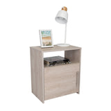 Mesa de Noche Nordico Ceniza 50.5x58cm con Un Compartimiento y con Una Puerta - Mesas de Noche | Bylmo