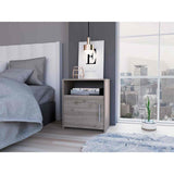 Mesa de Noche Nordico Ceniza 50.5x58cm con Un Compartimiento y con Una Puerta - Mesas de Noche | Bylmo