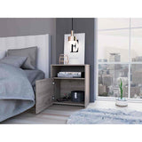 Mesa de Noche Nordico Ceniza 50.5x58cm con Un Compartimiento y con Una Puerta - Mesas de Noche | Bylmo