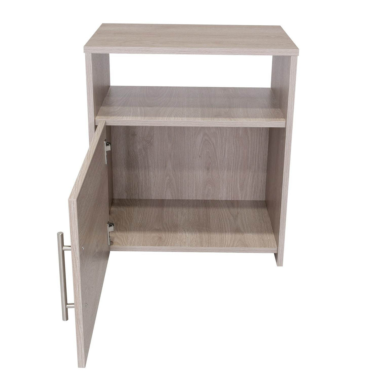 Mesa de Noche Nordico Ceniza 50.5x58cm con Un Compartimiento y con Una Puerta - Mesas de Noche | Bylmo