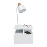 Mesa de Noche Flotante Blanco 36x30cm con Un Cajón y con Dos Compartimientos - Mesas de Noche | Bylmo